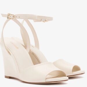 Larroude Cream Wedges